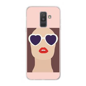CaseCompany Red lips: Samsung Galaxy A6 Plus (2018) Transparant Hoesje