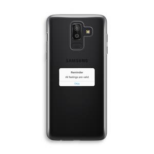 CaseCompany Reminder: Samsung Galaxy J8 (2018) Transparant Hoesje