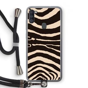 CaseCompany Arizona Zebra: Samsung Galaxy A11 Transparant Hoesje met koord