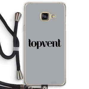 CaseCompany Topvent Grijs Zwart: Samsung Galaxy A3 (2016) Transparant Hoesje met koord