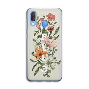 CaseCompany Hello bloemen: Samsung Galaxy A40 Transparant Hoesje
