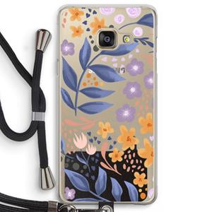CaseCompany Flowers with blue leaves: Samsung Galaxy A3 (2016) Transparant Hoesje met koord