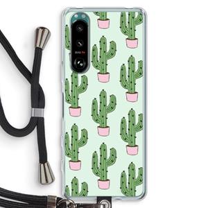 CaseCompany Cactus Lover: Sony Xperia 5 III Transparant Hoesje met koord