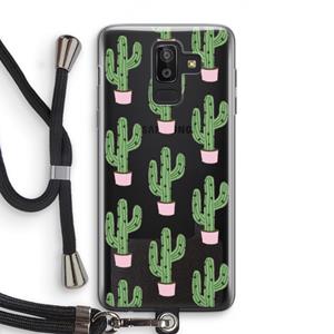 CaseCompany Cactus Lover: Samsung Galaxy J8 (2018) Transparant Hoesje met koord