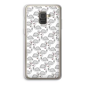 CaseCompany Zwanen: Samsung Galaxy A8 (2018) Transparant Hoesje