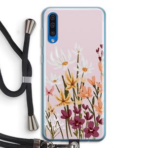 CaseCompany Painted wildflowers: Samsung Galaxy A50 Transparant Hoesje met koord