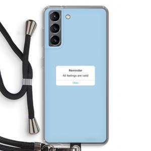 CaseCompany Reminder: Samsung Galaxy S21 Transparant Hoesje met koord