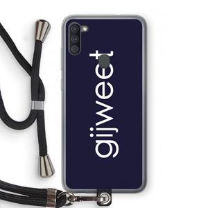 CaseCompany Gijweet: Samsung Galaxy A11 Transparant Hoesje met koord