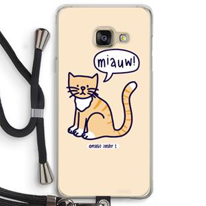 CaseCompany Miauw: Samsung Galaxy A3 (2016) Transparant Hoesje met koord
