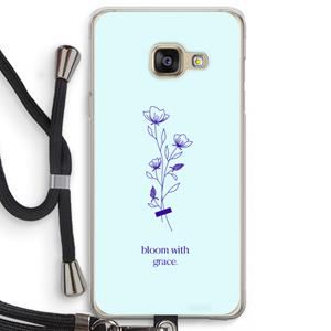 CaseCompany Bloom with grace: Samsung Galaxy A3 (2016) Transparant Hoesje met koord