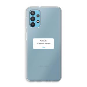 CaseCompany Reminder: Samsung Galaxy A32 4G Transparant Hoesje