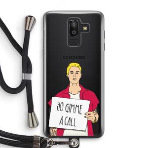 CaseCompany Gimme a call: Samsung Galaxy J8 (2018) Transparant Hoesje met koord