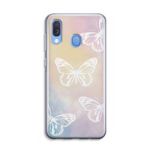 CaseCompany White butterfly: Samsung Galaxy A40 Transparant Hoesje