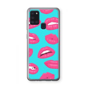 CaseCompany Bite my lip: Samsung Galaxy A21s Transparant Hoesje