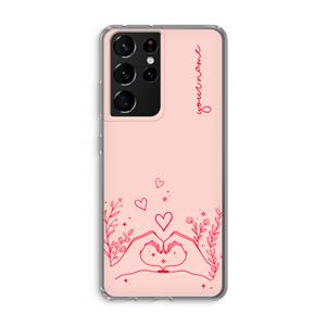 CaseCompany Love is in the air: Samsung Galaxy S21 Ultra Transparant Hoesje