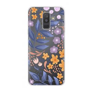 CaseCompany Flowers with blue leaves: Samsung Galaxy A6 Plus (2018) Transparant Hoesje
