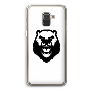 CaseCompany Angry Bear (white): Samsung Galaxy A8 (2018) Transparant Hoesje