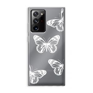 CaseCompany White butterfly: Samsung Galaxy Note 20 Ultra / Note 20 Ultra 5G Transparant Hoesje