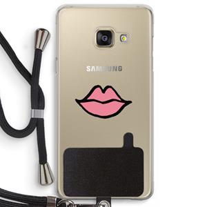 CaseCompany Kusje: Samsung Galaxy A3 (2016) Transparant Hoesje met koord