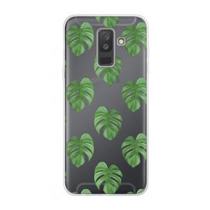 CaseCompany Monstera leaves: Samsung Galaxy A6 Plus (2018) Transparant Hoesje