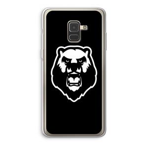 CaseCompany Angry Bear (black): Samsung Galaxy A8 (2018) Transparant Hoesje