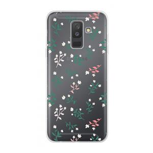 CaseCompany Small white flowers: Samsung Galaxy A6 Plus (2018) Transparant Hoesje