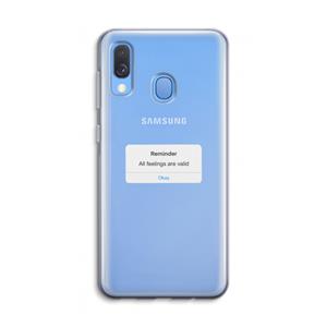 CaseCompany Reminder: Samsung Galaxy A40 Transparant Hoesje