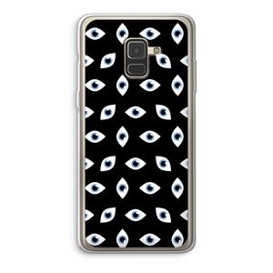 CaseCompany Eyes pattern: Samsung Galaxy A8 (2018) Transparant Hoesje