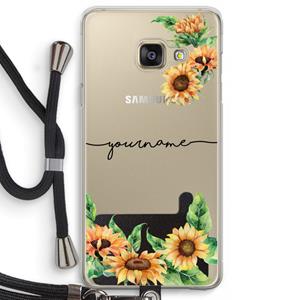 CaseCompany Zonnebloemen: Samsung Galaxy A3 (2016) Transparant Hoesje met koord
