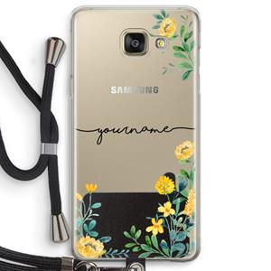 CaseCompany Gele bloemen: Samsung Galaxy A5 (2016) Transparant Hoesje met koord