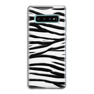 CaseCompany Zebra pattern: Samsung Galaxy S10 Plus Transparant Hoesje