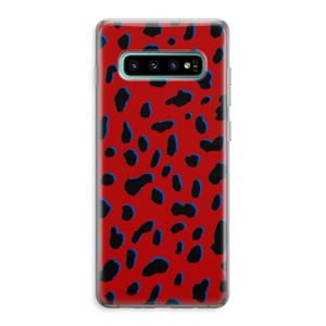 CaseCompany Red Leopard: Samsung Galaxy S10 Plus Transparant Hoesje