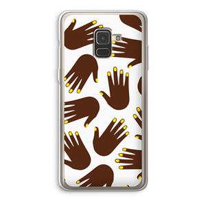 CaseCompany Hands dark: Samsung Galaxy A8 (2018) Transparant Hoesje