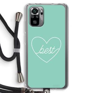 CaseCompany Best heart pastel: Xiaomi Redmi Note 10S Transparant Hoesje met koord