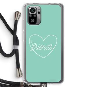 CaseCompany Friends heart pastel: Xiaomi Redmi Note 10S Transparant Hoesje met koord