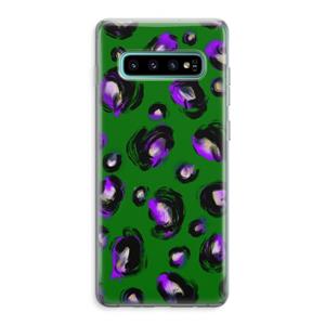 CaseCompany Green Cheetah: Samsung Galaxy S10 Plus Transparant Hoesje