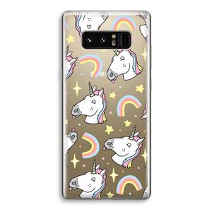 CaseCompany Rainbow Unicorn: Samsung Galaxy Note 8 Transparant Hoesje