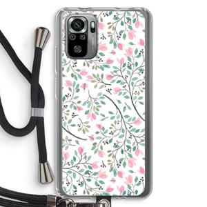 CaseCompany Sierlijke bloemen: Xiaomi Redmi Note 10S Transparant Hoesje met koord