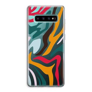 CaseCompany Colored Zebra: Samsung Galaxy S10 Plus Transparant Hoesje