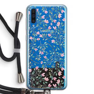 CaseCompany Sierlijke bloemen: Samsung Galaxy A50 Transparant Hoesje met koord