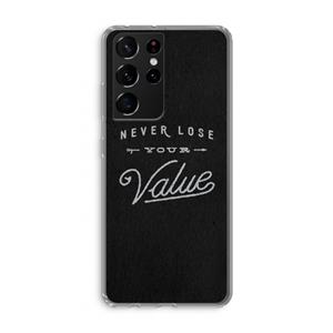 CaseCompany Never lose your value: Samsung Galaxy S21 Ultra Transparant Hoesje