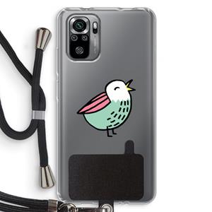 CaseCompany Birdy: Xiaomi Redmi Note 10S Transparant Hoesje met koord