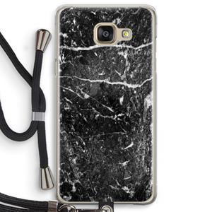 CaseCompany Zwart marmer: Samsung Galaxy A5 (2016) Transparant Hoesje met koord
