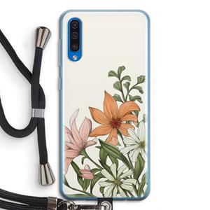 CaseCompany Floral bouquet: Samsung Galaxy A50 Transparant Hoesje met koord