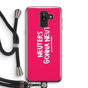 CaseCompany Neuters (roze): Samsung Galaxy J8 (2018) Transparant Hoesje met koord