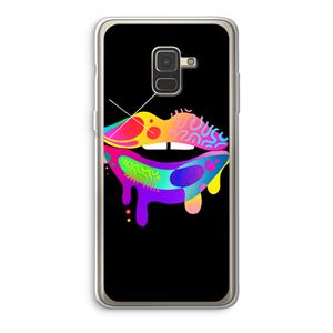 CaseCompany Lip Palette: Samsung Galaxy A8 (2018) Transparant Hoesje