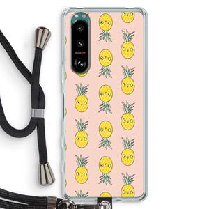 CaseCompany Ananas: Sony Xperia 5 III Transparant Hoesje met koord