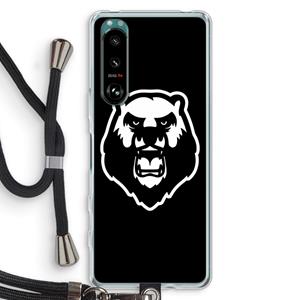 CaseCompany Angry Bear (black): Sony Xperia 5 III Transparant Hoesje met koord