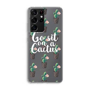 CaseCompany Cactus quote: Samsung Galaxy S21 Ultra Transparant Hoesje