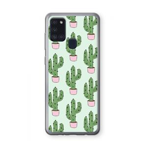 CaseCompany Cactus Lover: Samsung Galaxy A21s Transparant Hoesje
